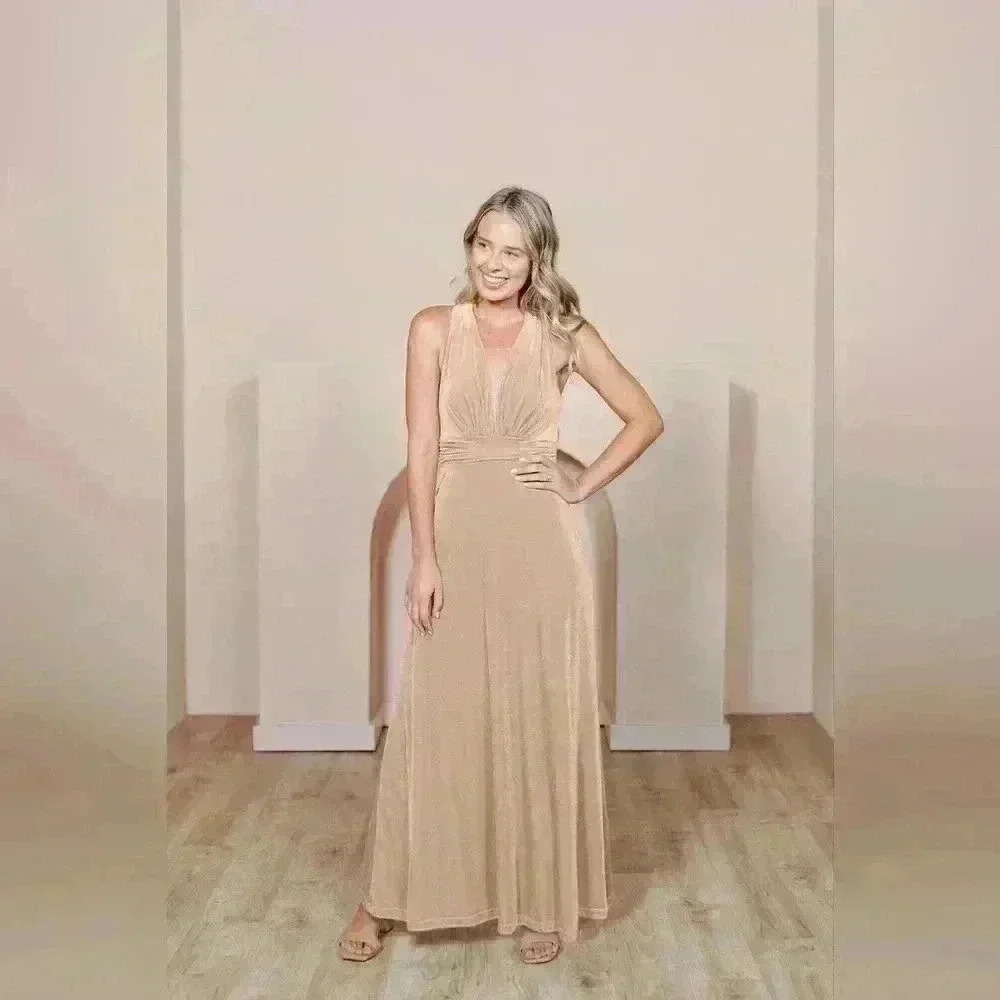 Revelry Champagne Halter Neck Wedding Dress